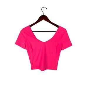 Lululemon Align Tee 4 Sonic Pink Cropped Nulu Buttery Soft Athleisure Activewear